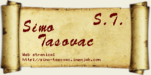 Simo Tasovac vizit kartica